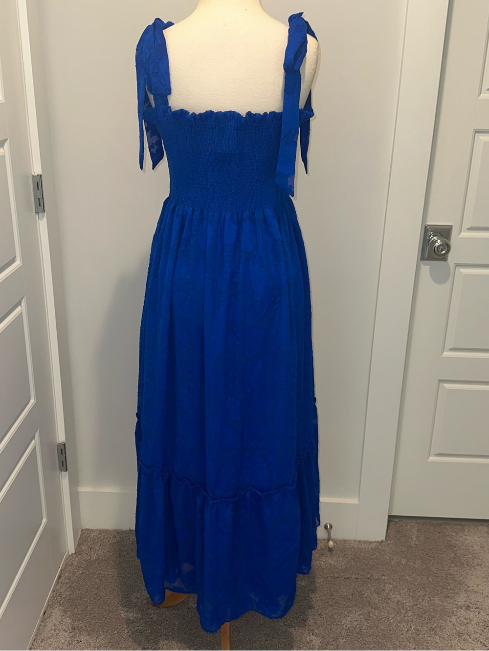 Lilly Pulitzer Rivera Smocked Midi Dress in Blue Grotto Size Large - Picture 6 of 12
